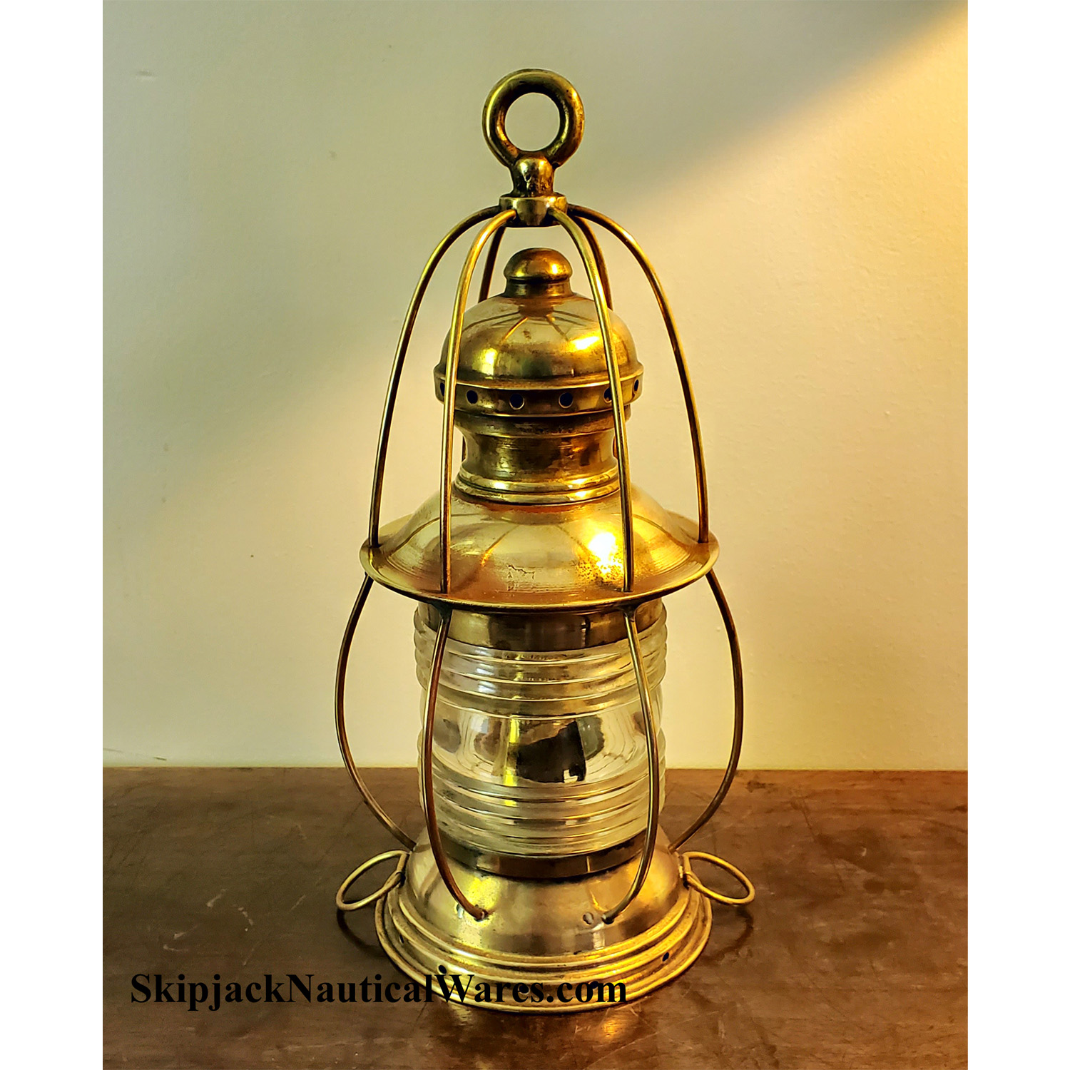 Vintage Brass Birdcage Anchor Lantern: Skipjack Nautical Wares