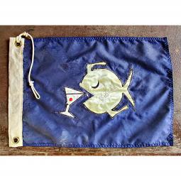 Vintage Nautical Fish & Martini Glass Cocktail Flag