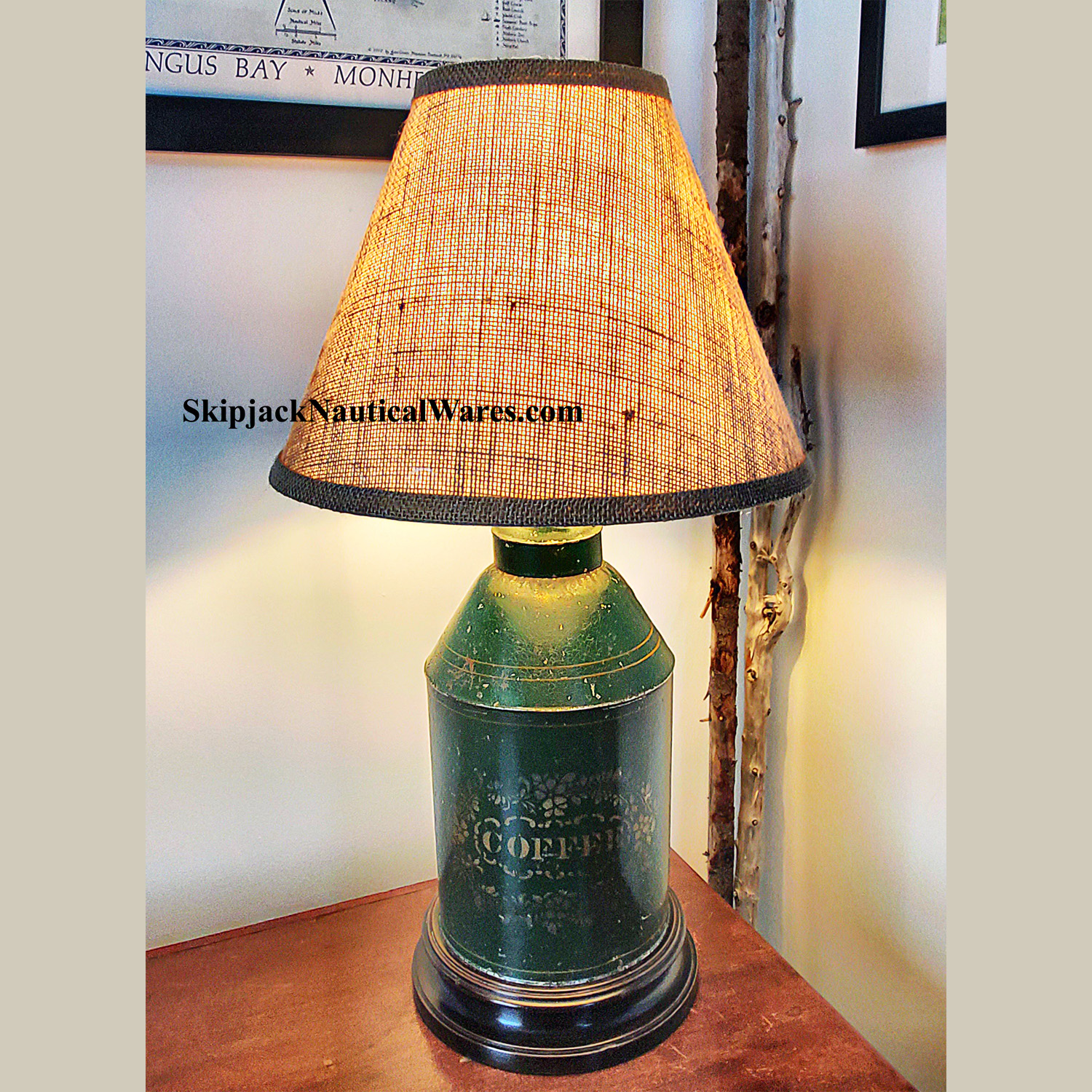 Nautical end table lamps top