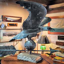 American Copper Spread Winged Eagle Weathervane with Sphere and Arrow, C. 1880