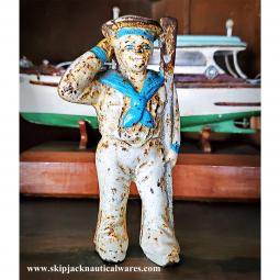 Hubley Saluting Sailor Oarsman Coin Bank