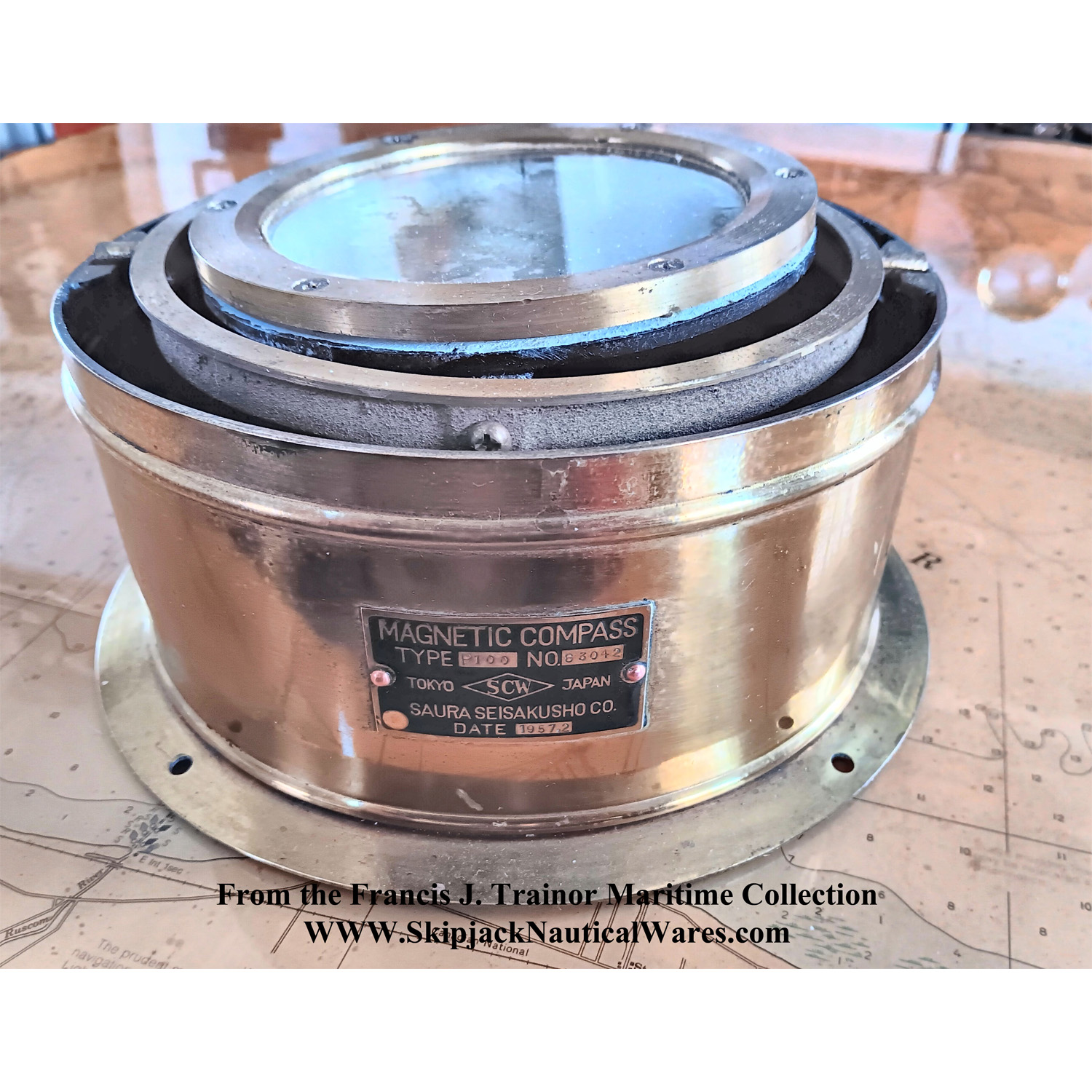 Japanese Lifeboat Binnacle Compass, SAURA SEISAKUSHO CO., Tokyo 