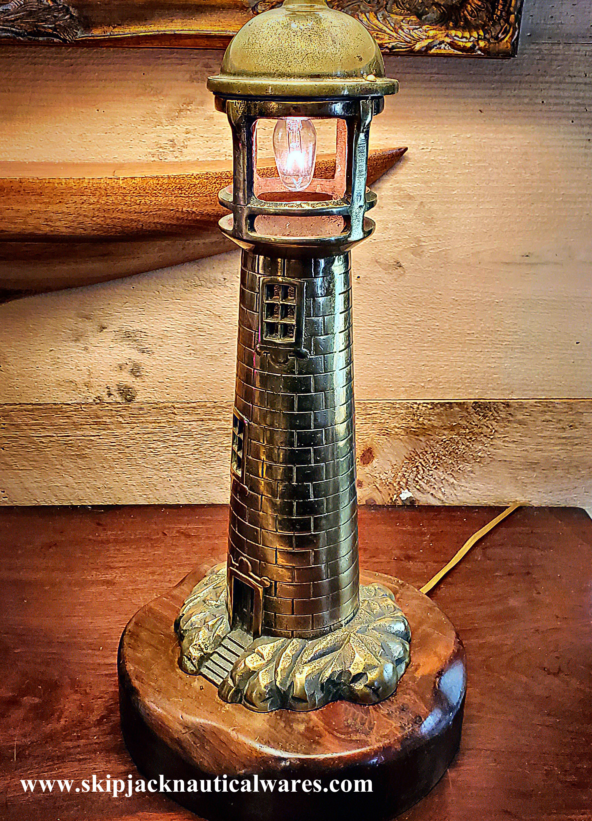 Large Brass Lighthouse Table Lamp Nautical Lamps Lighting Skipjack Nautical Wares