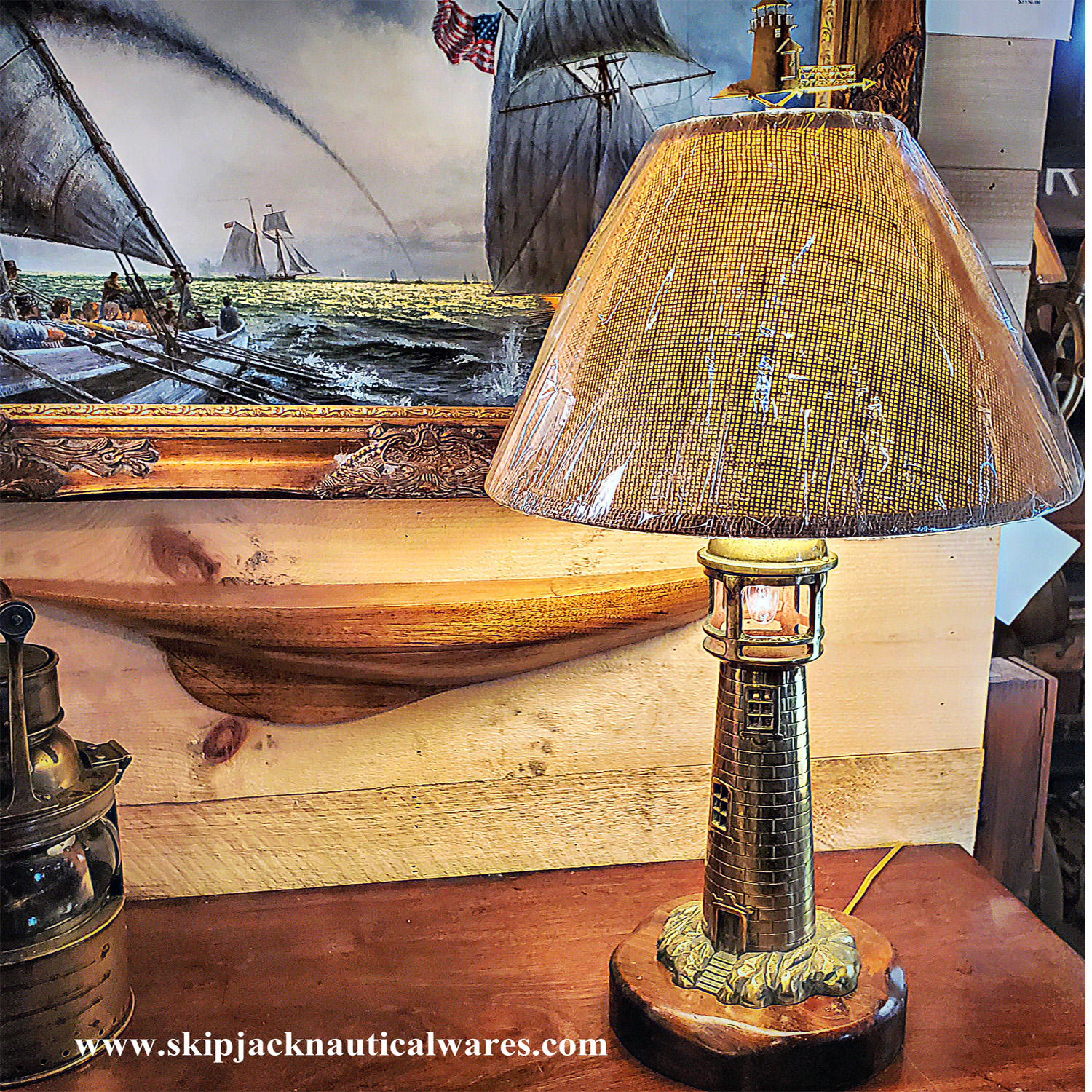 Large Brass Lighthouse Table Lamp Nautical Lamps Lighting