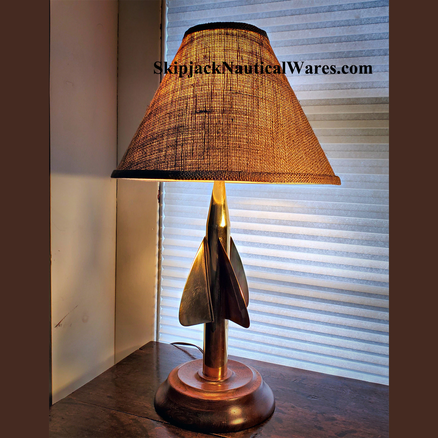 Brass Taffrail Rotator Nautical Table Lamp Skipjack Nautical Wares