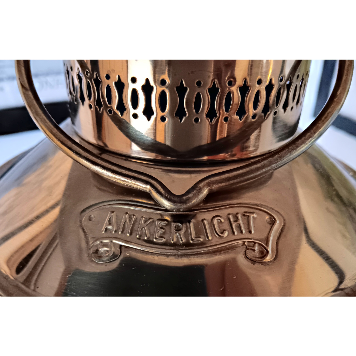 Vintage brass anchor (ankerlicht) lantern repurposed into a
