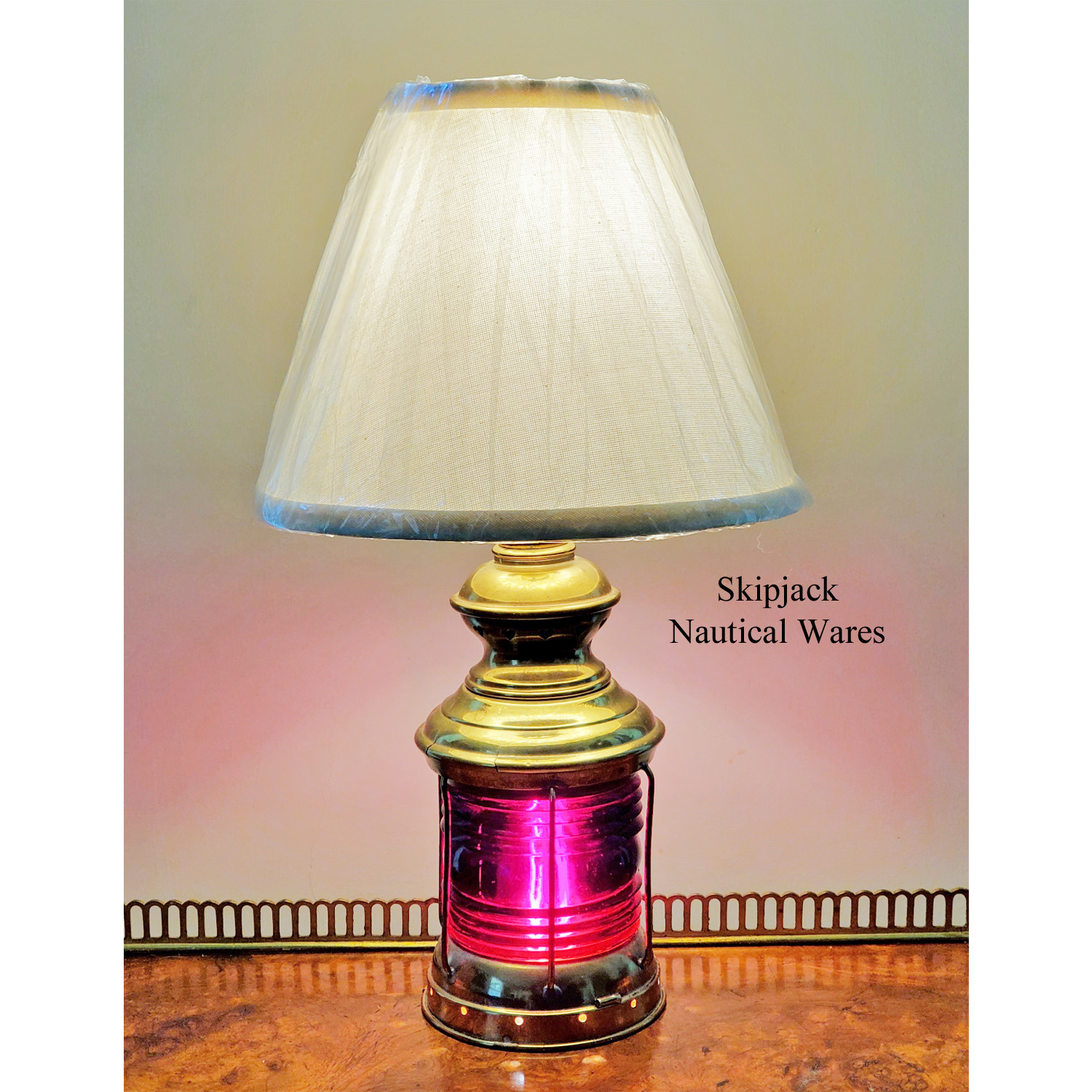 Nautical Table Lamp Brass Not Under command Light Skipjack Nautical Wares