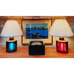 Antique Brass Port & Starboard Nautical Table Lamps