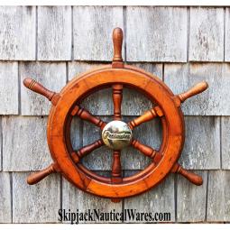 Boat Wheel From A 1961 Pacemaker Sport Fisherman Sea Skiff -- 22.5" diam.