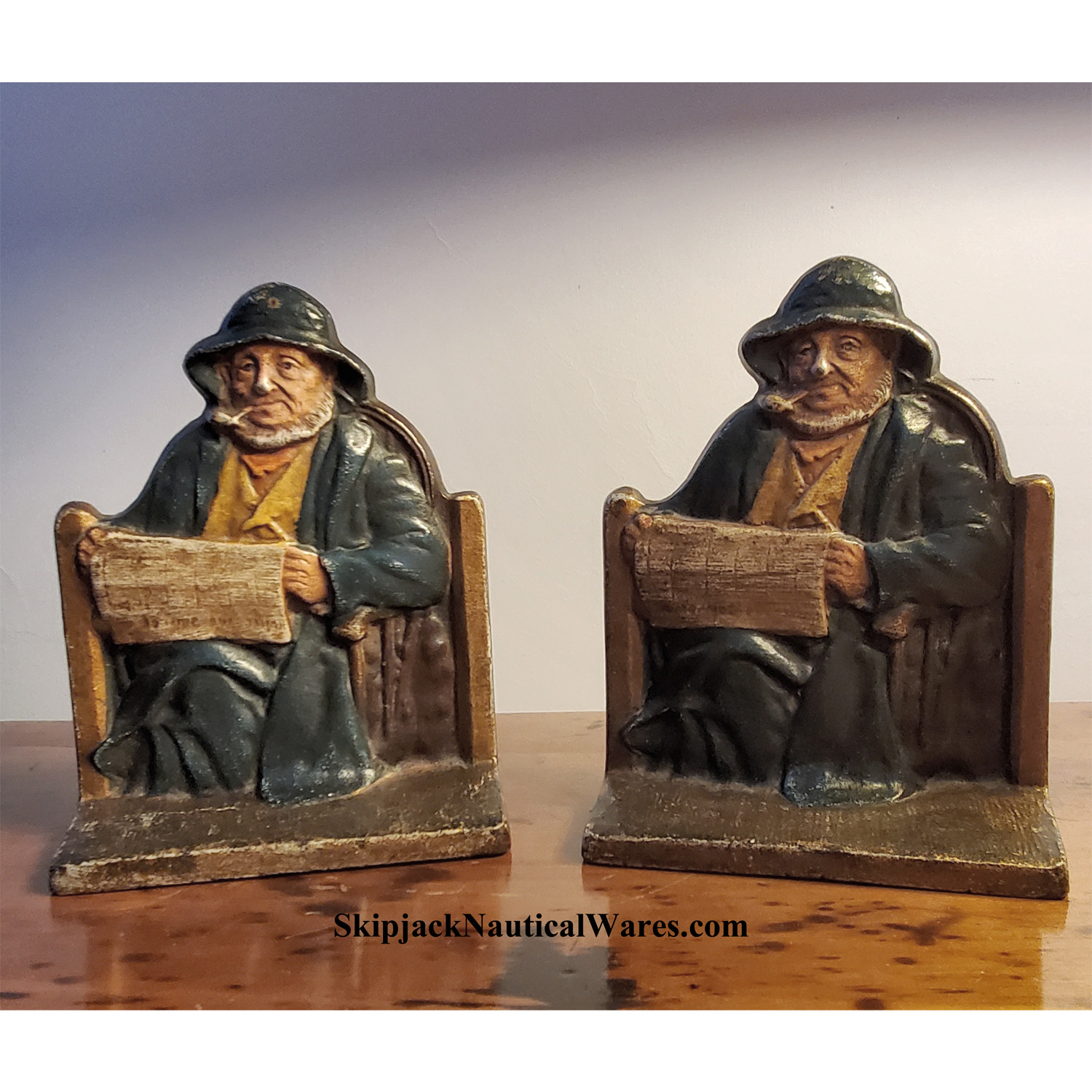 Cape Cod Fishermen Bookends Connecticut Foundry Co Skipjack Nautical