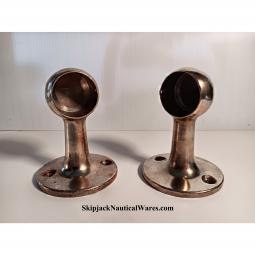 Pair of Brass Railing End Brackets