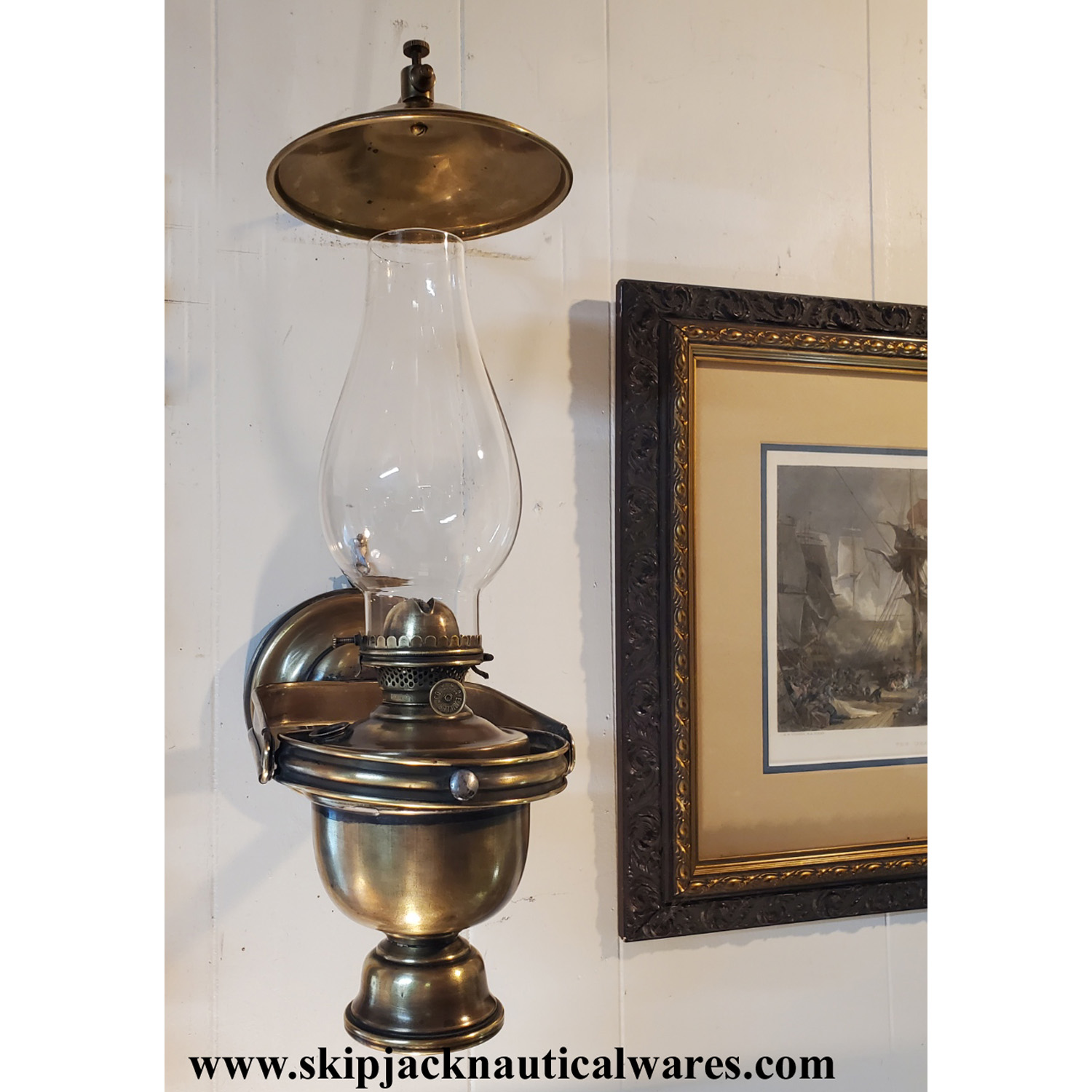 Brass Gimbaled Parlor Light by E. Miller Co