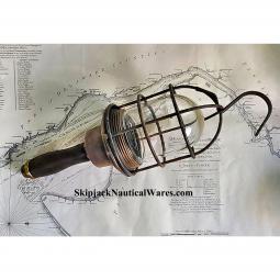 WWII Era Bronze Ships Engine Room Inspection Lamp Drop Light