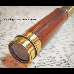 Early 20th Century Mahogany & Brass Three Draw Spyglass