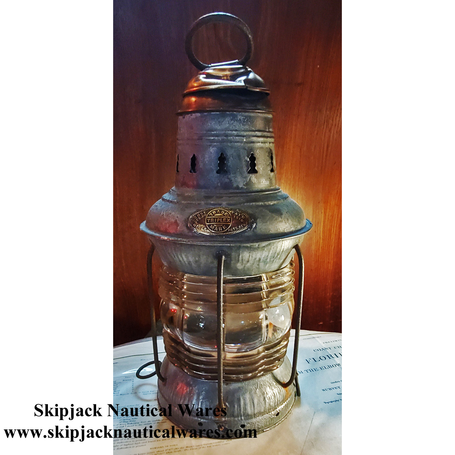 【特価】 Anchor Triplex Lantern Wares Nautical Skipjack Burner: With その他