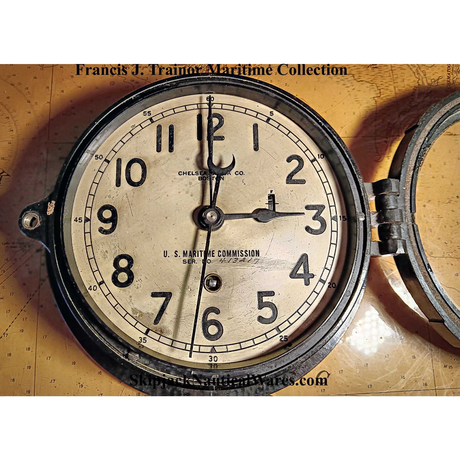 WWII U.S. Maritime Commission Clock, Chelsea Clock Co.: Skipjack