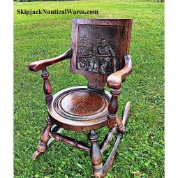 Antique American George Arndt Arts Crafts Oak Rocking Chair