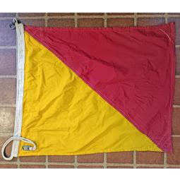 Vintage Ship's Signal Flag -- Oscar (O) -- 34x28