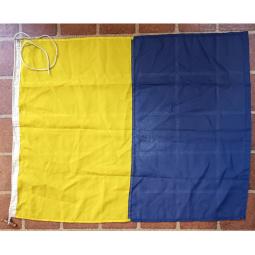 Vintage Ship's Signal Flag -- Kilo (K) -- 36x28