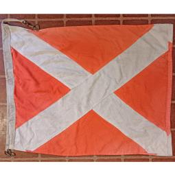 Vintage Ship's Signal Flag -- Victor (V) -- 37x27