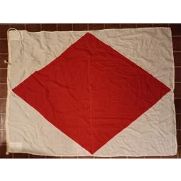 Vintage Ship's Signal Flag -- Foxtrot (F) -- 64x50