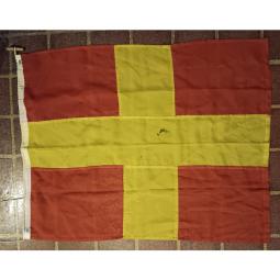Vintage Ship's Signal Flag -- Romeo (R) -- 37x28