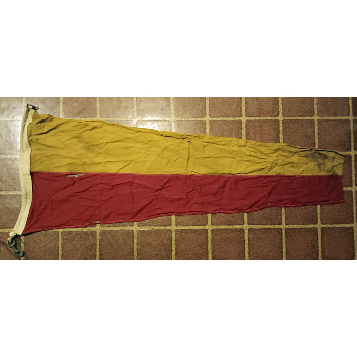 Vintage WW2 Era Ship's Signal Flag or Pennant -- Number 7 (seven