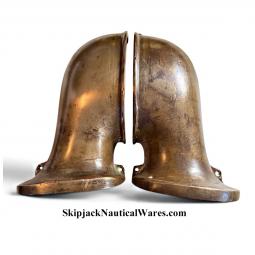 Pair of Early 20th Century Brass Air Scoop 1/2 Cowl Ventilators,  Port & Starboard