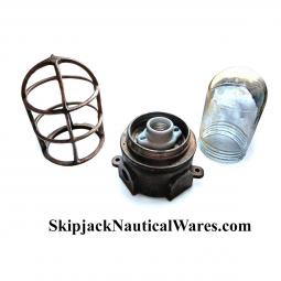 Authentic Salvaged Heavy Brass Cargo Ship Passageway Light