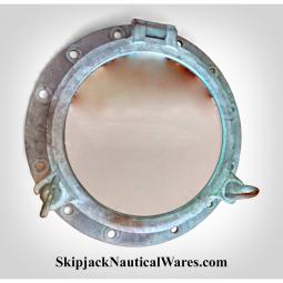 Large Brass Ships Porthole Nautical Mirror