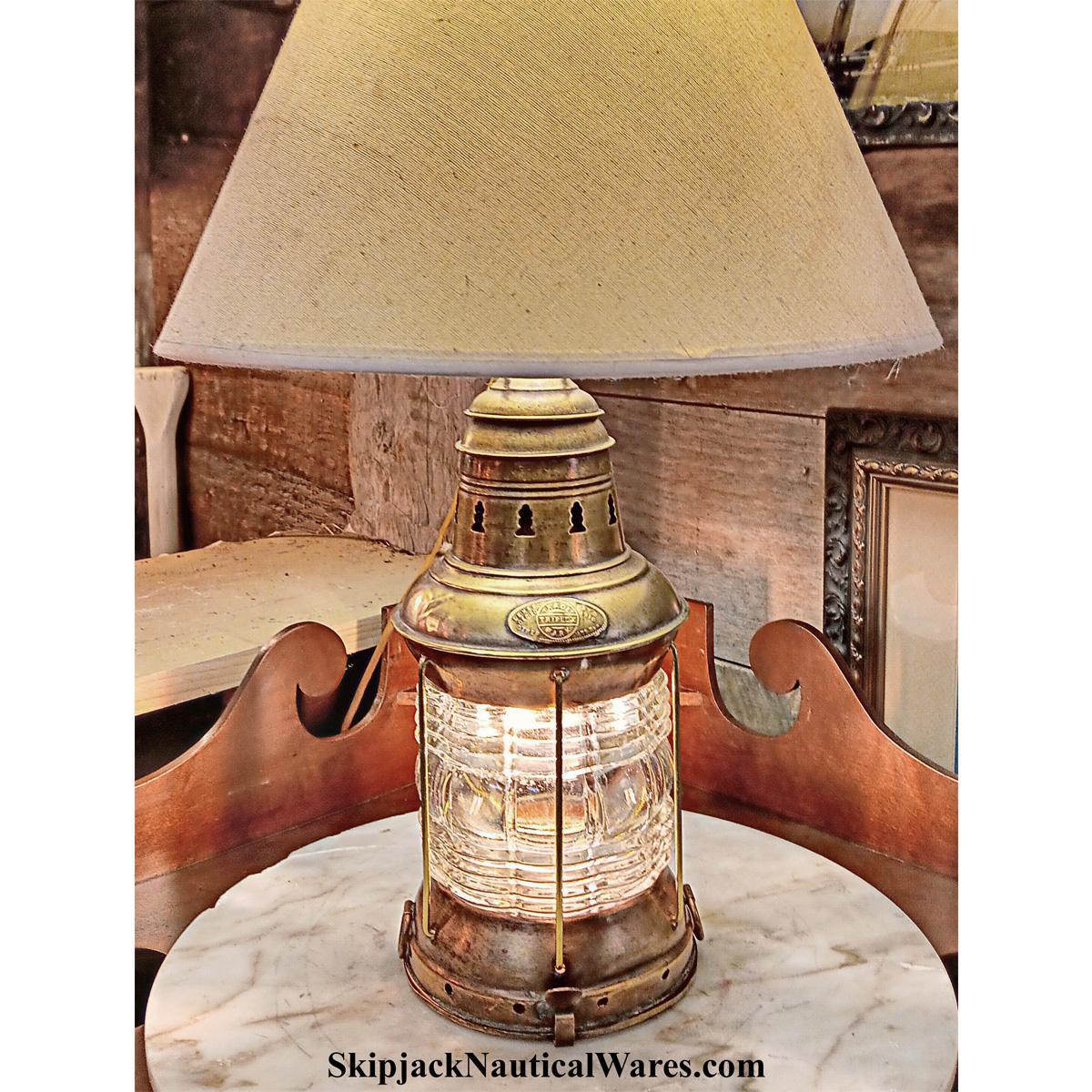 Antique Triplex Brass Anchor Lantern Nautical Table Lamp: Skipjack ...