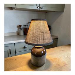 Brown Glazed Crock or Bean Pot Table Lamp- American 19th Century
