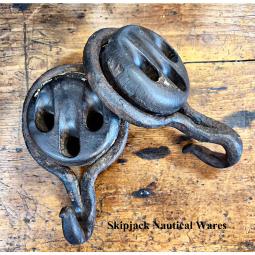 Pair of Matching 19th Century Lignum Vitae Futtock Deadeyes