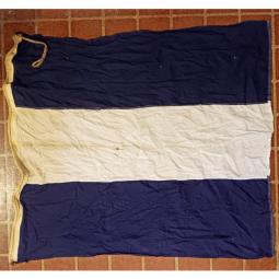 Vintage Ship's Signal Flag -- Juliet (J) -- 50x46