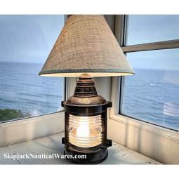 An Exceptional Perkins-Perko Brass Mast Light Repurposed Table Lamp- Nautical Lamps & Lighting
