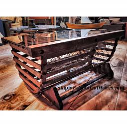 Traditional Maine Wooden Lobster Trap Coffee Table