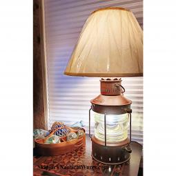 Large Copper & Brass Dutch Made Anchor Light Nautical Table Lamp