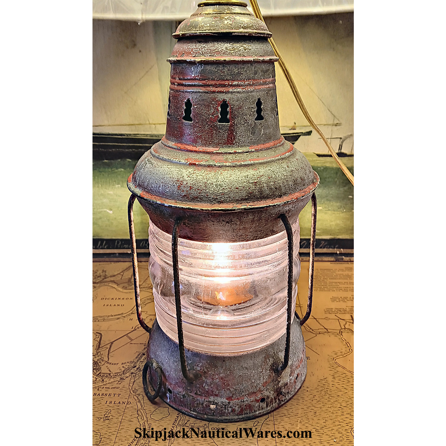 定番の中古商品 nautical_table_lamp_anchor_lan ライト・ランタン