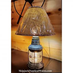 Antique Galvanized Metal Anchor Lantern Nautical Table Lamp
