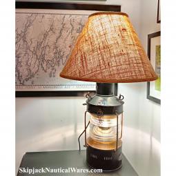 Galvanized Metal Anchor Lantern Table Lamp- Nautical Lamps & Lighting