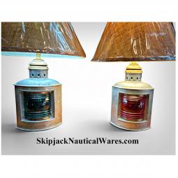 A Matching Pair of Perko Port & Starboard Navigation Lights, Table Lamps