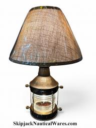Brass Replica Anchor Lantern Light- Repurposed Nautical Table Lamp