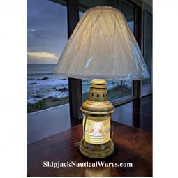 Brass Perko Anchor Lantern, repurposed Nautical Table Lamp