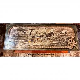 A Mid-19th Century Whaler's Personal Sea Chest With Painted Whaling Chase Scene