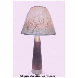 1960s Stateroom Teak & Brushed Aluminum Table Lamp- Nautical Lamps & Lighting