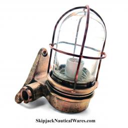 Vintage Cast Brass Ship's Bulkhead Mounted Passageway Light
