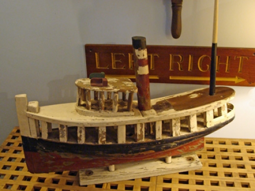 Folk Art Wood Ferry Boat 'NEPTUNE'