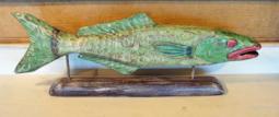 Folky Cobia carved and painted folk art by Joe Marinelli