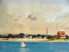 Fort Norfolk from the Elizabeth River, Original Watercolor Painting by J Robert Burnell ASMA, closeup of the fort