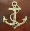Fouled Anchor brass sign plaque, 7" (new)